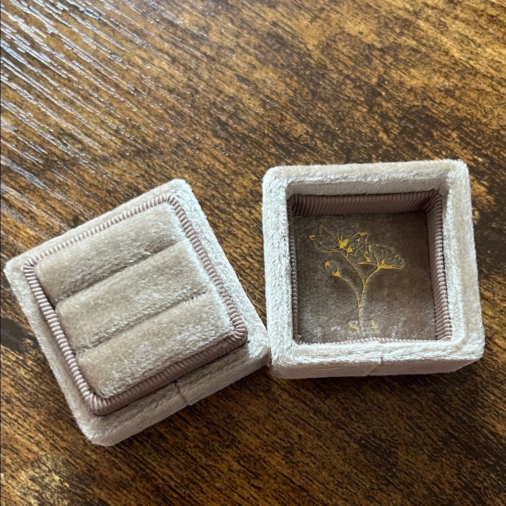 Velvet Ring Box with Floral Design